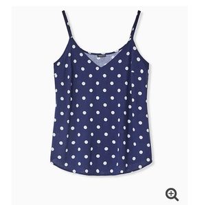 Torrid Ava Navy Polka Dot Stretch Woven Cami